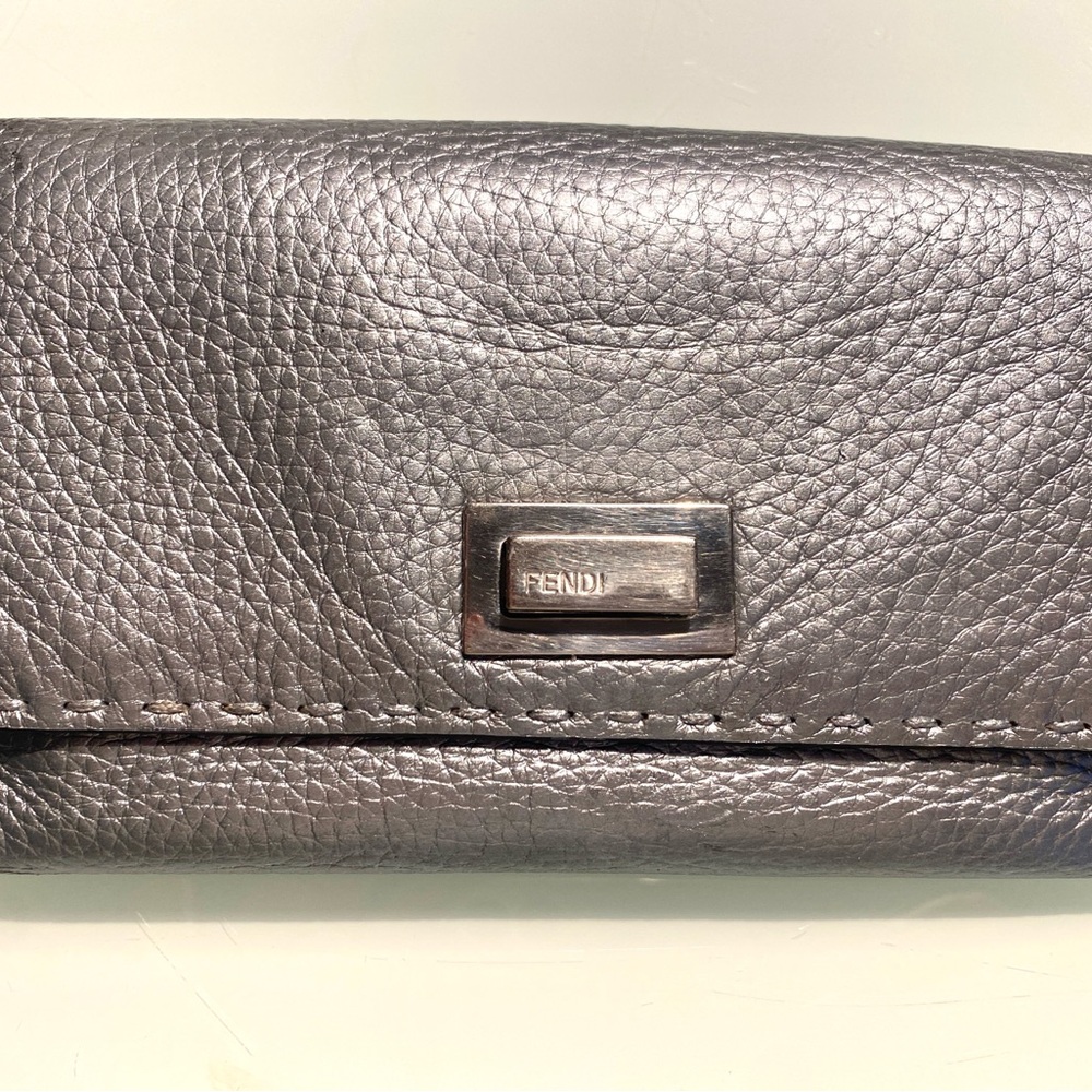 Silver Fendi Selleria Peekaboo wallet